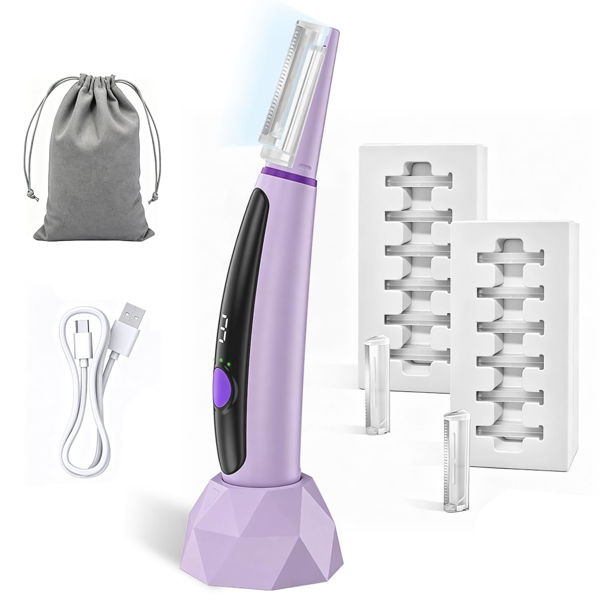 SonicGlow Dermaplaning Device — Peach Fuzz Removal & Exfoliation Tool
